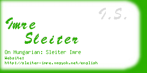 imre sleiter business card